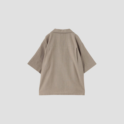 FADED LINEN COTTON PLAINWEAVE SHIRT