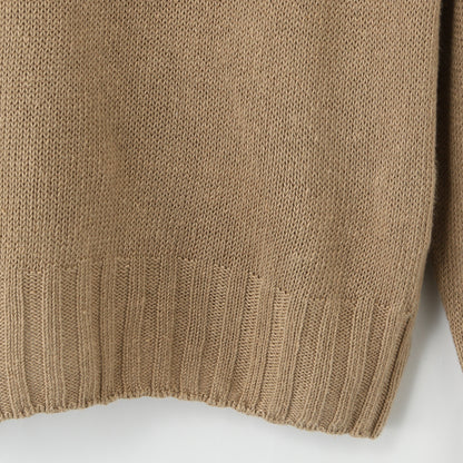 LINEN COTTON WIDE ROLL NECK KNIT