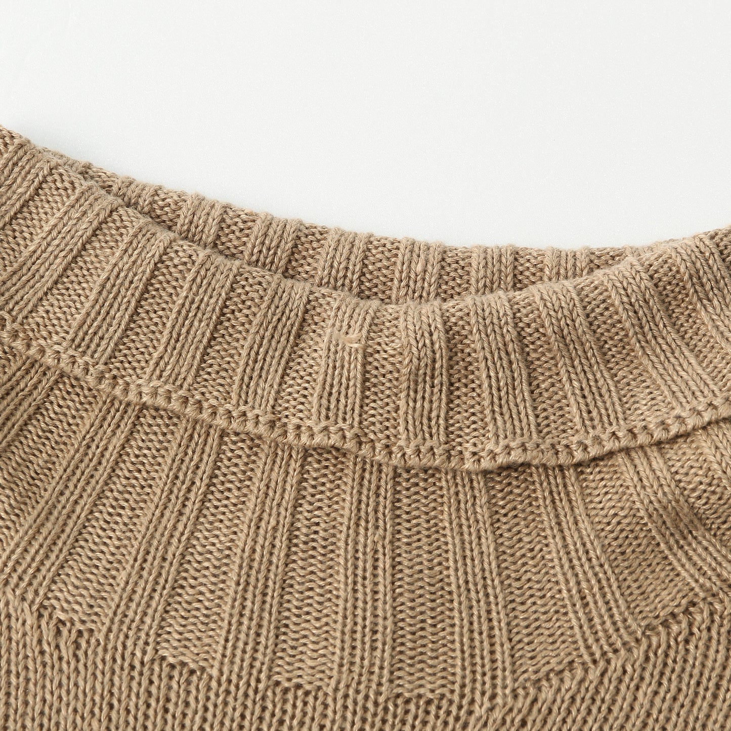 LINEN COTTON WIDE ROLL NECK KNIT