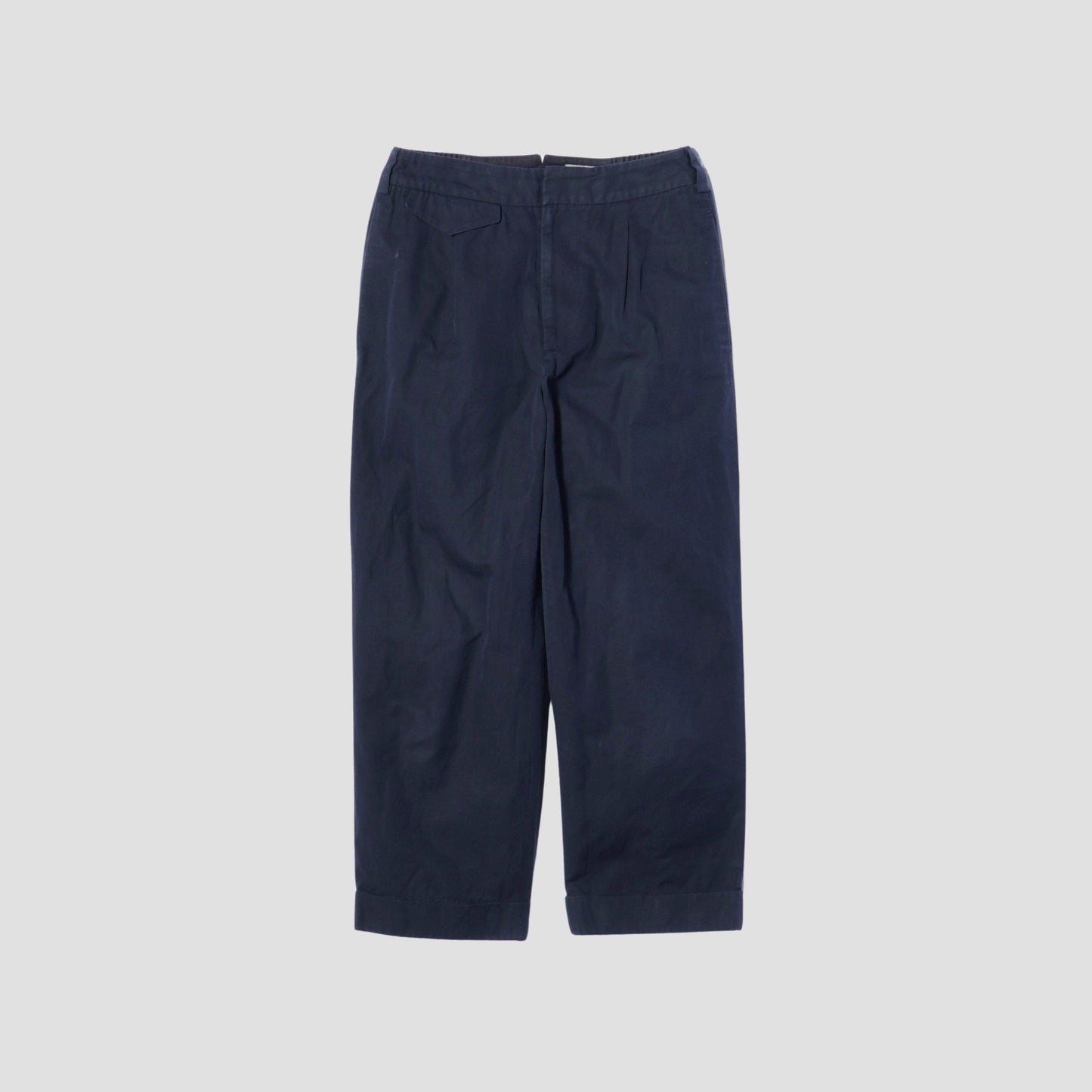 COTTON LINEN PLAIN WEAVE TROUSERS