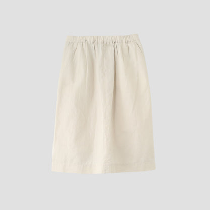 PLAIN WEAVE COTTON LINEN SKIRT