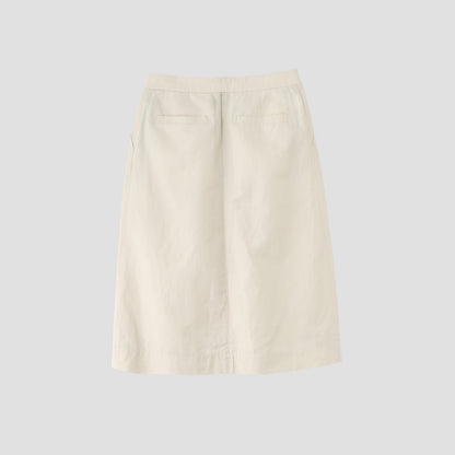 PLAIN WEAVE COTTON LINEN SKIRT