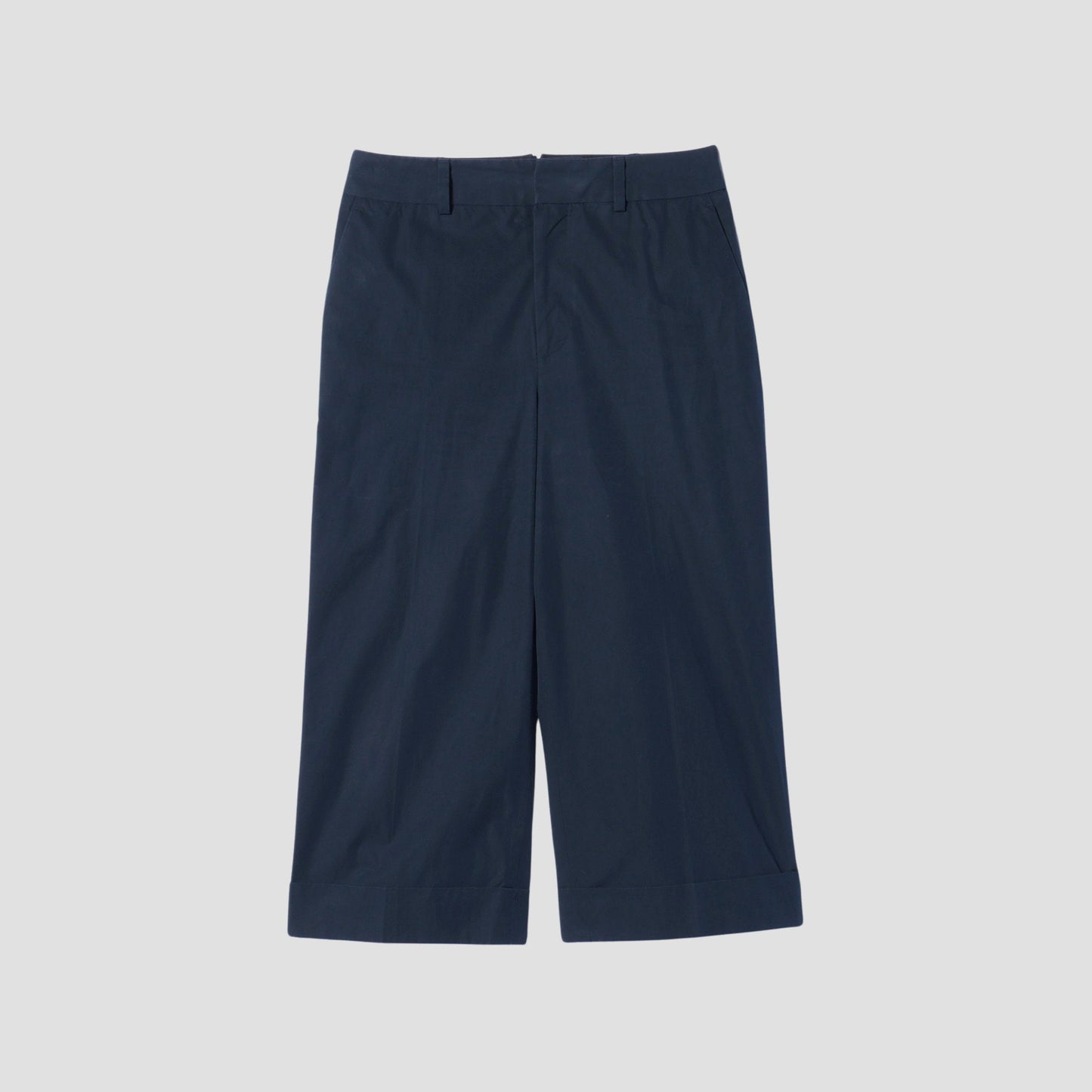 WASHED YARN DYE COTTON POPLIN TROUSERS
