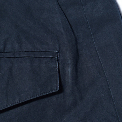 WASHED YARN DYE COTTON POPLIN TROUSERS