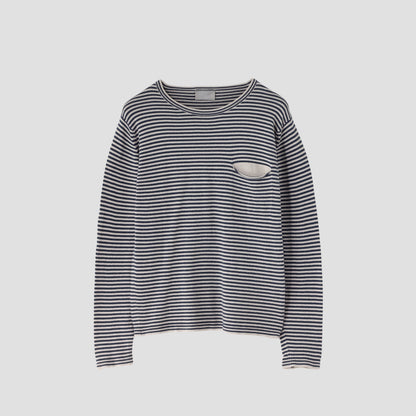 STRIPE CREW NECK KNIT