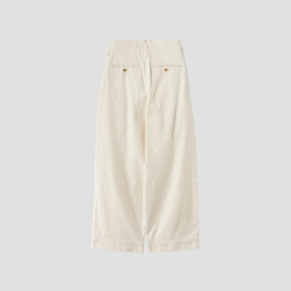 WASHED COTTON TWILL TROUSERS