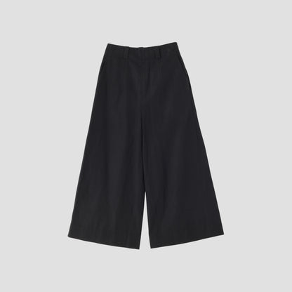 PLAIN WEAVE COTTON LINEN TROUSERS