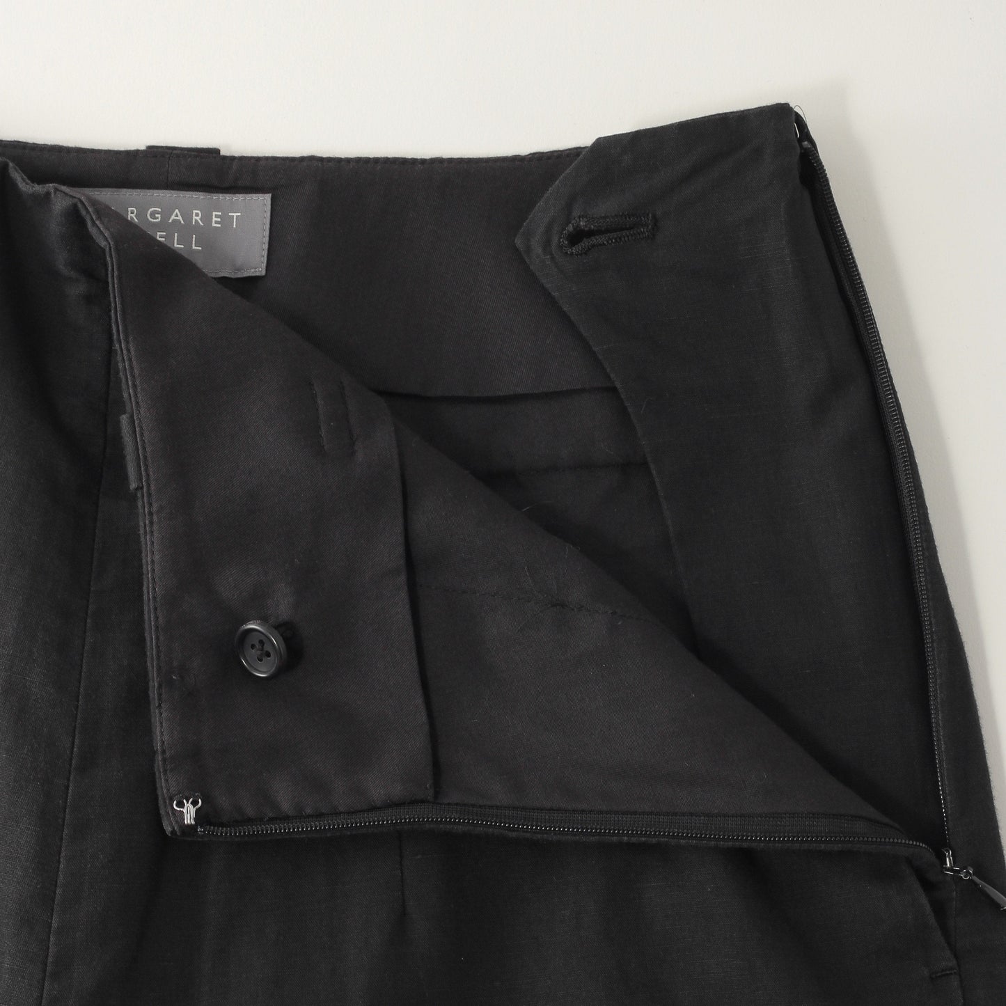 PLAIN WEAVE COTTON LINEN TROUSERS