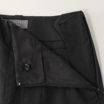 PLAIN WEAVE COTTON LINEN TROUSERS