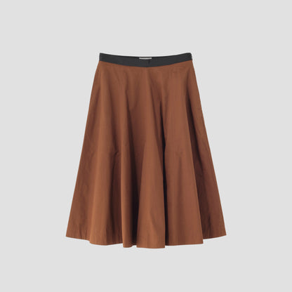 WASHED COTTON SATIN SKIRT
