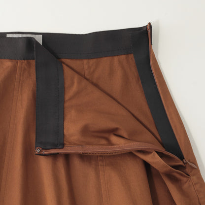 WASHED COTTON SATIN SKIRT