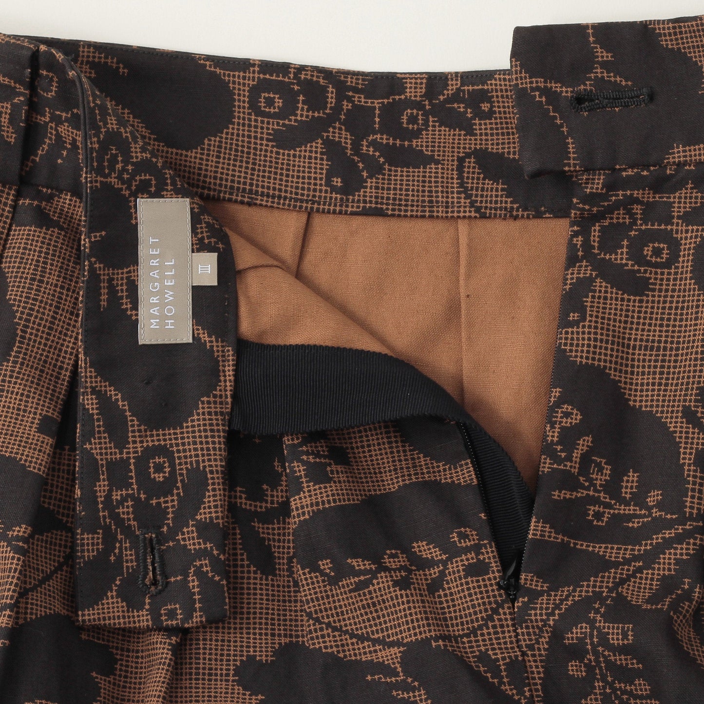 DAMASK COTTON LINEN TWILL SKIRT