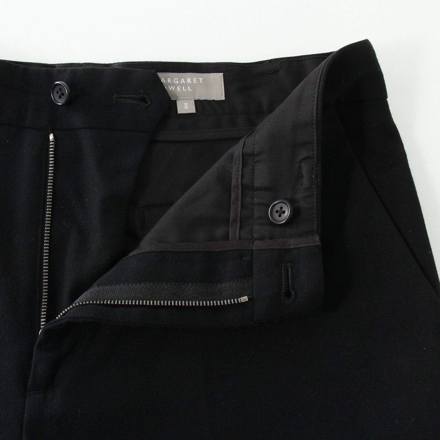 WOOL CASHMERE FLANNEL TROUSERS