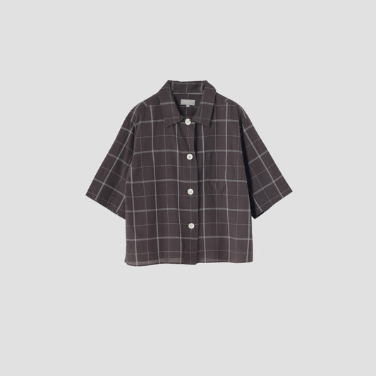 CHECK COTTON LINEN SHIRT