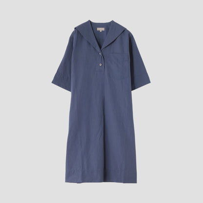 LINEN COTTON POPLIN DRESS
