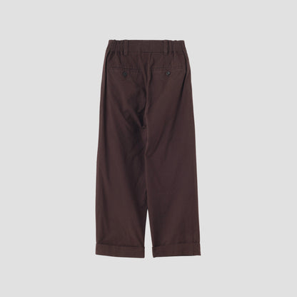 MATT COTTON SILK POPLIN TROUSERS