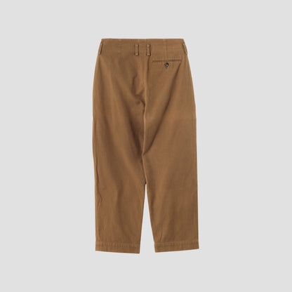 WASHED COTTON TWILL TROUSERS