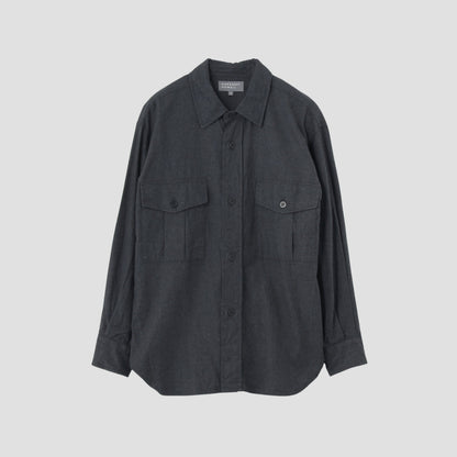 BRUSHED COTTON SILK TWILL SHIRT