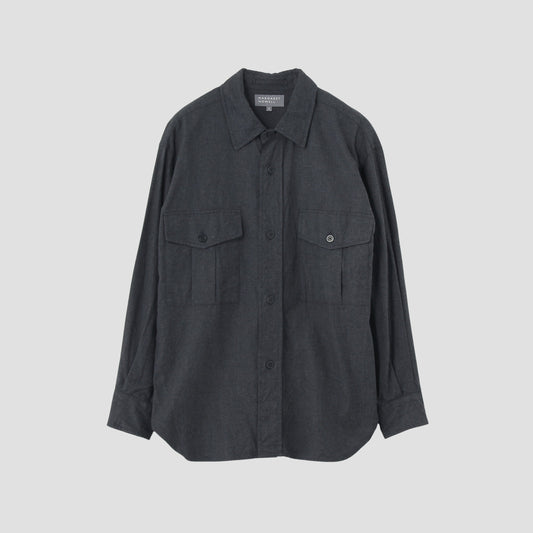 BRUSHED COTTON SILK TWILL SHIRT