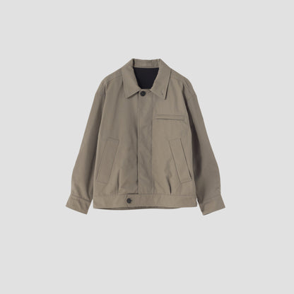 DRY WOOL COTTON TWILL BLOUSON