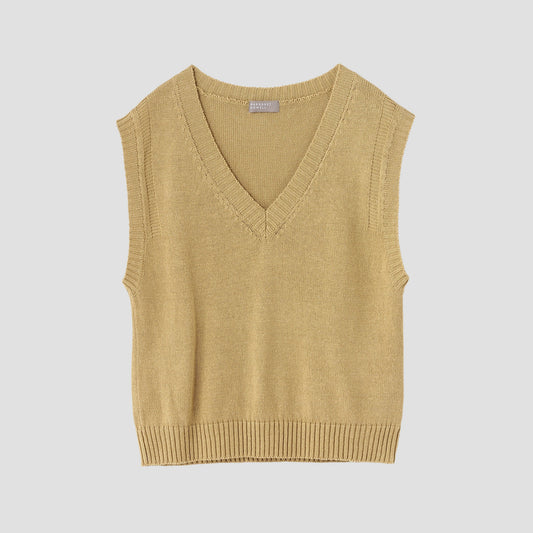 LINEN COTTON SILK SLIPOVER KNIT