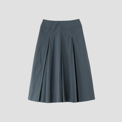 SILK COTTON POPLIN SKIRT