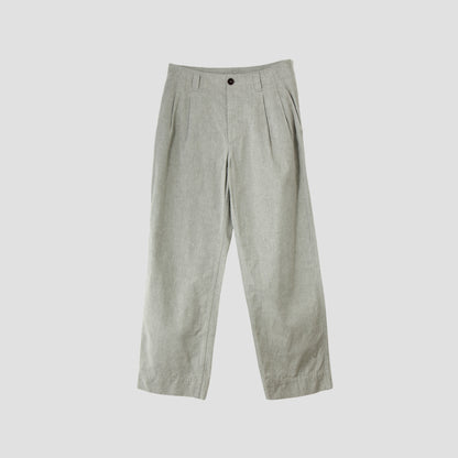 OVERDYE MELANGE COTTON LINEN TROUSERS