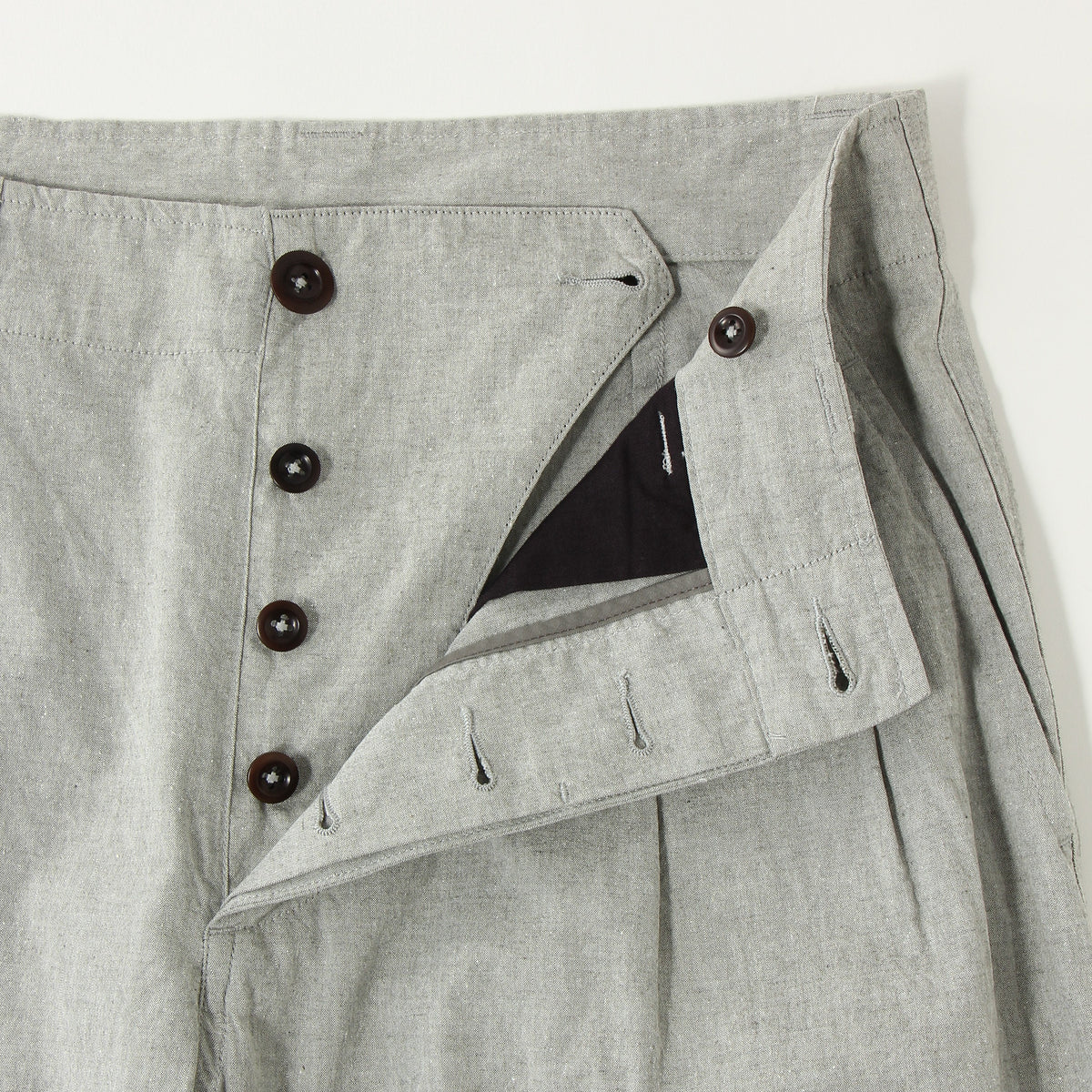 OVERDYE MELANGE COTTON LINEN TROUSERS