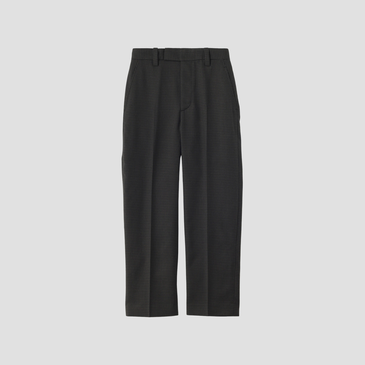 GINGHAM WOOL TWILL TROUSERS
