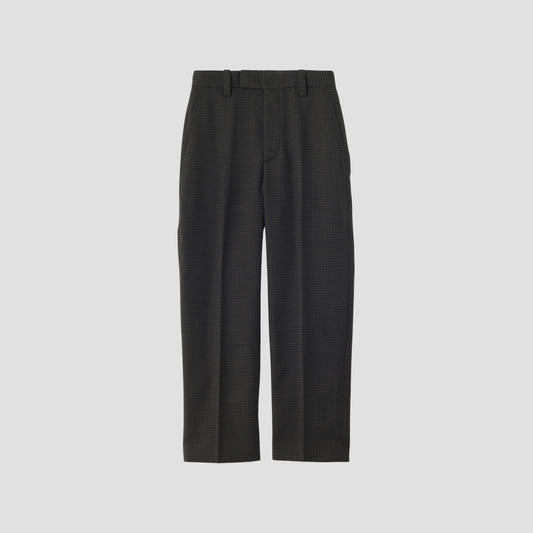 GINGHAM WOOL TWILL TROUSERS