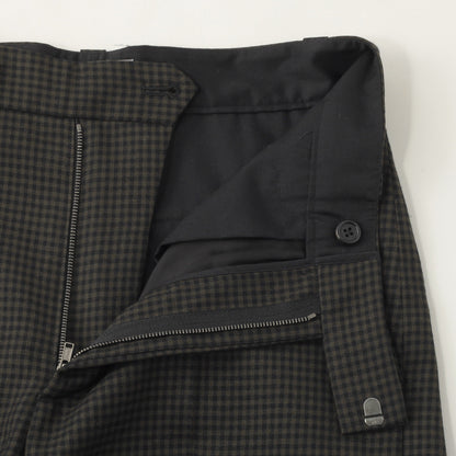 GINGHAM WOOL TWILL TROUSERS