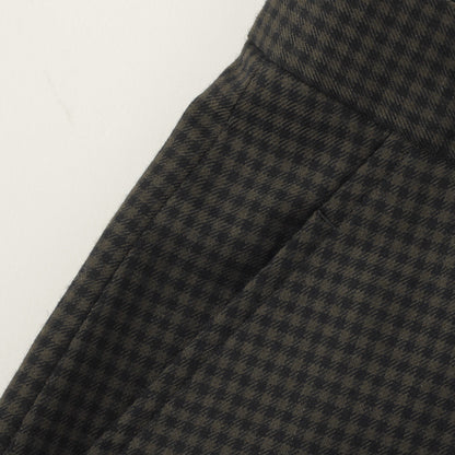 GINGHAM WOOL TWILL TROUSERS