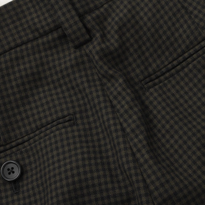 GINGHAM WOOL TWILL TROUSERS