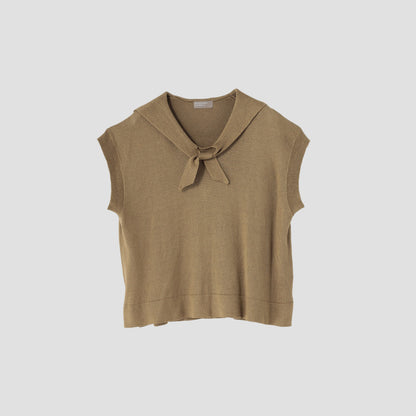 LINEN SILK SAILOR COLLAR KNIT