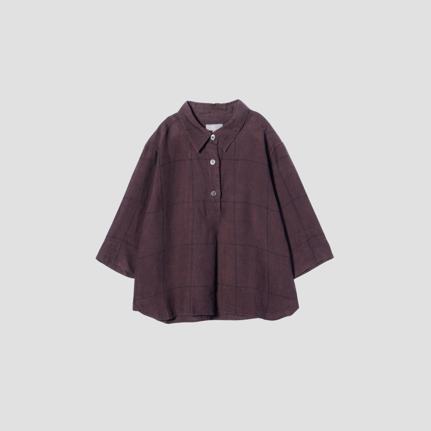 LARGE WINDOWPANE LINEN SHIRT