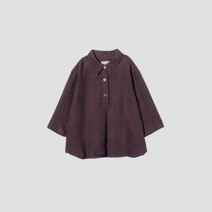 LARGE WINDOWPANE LINEN SHIRT