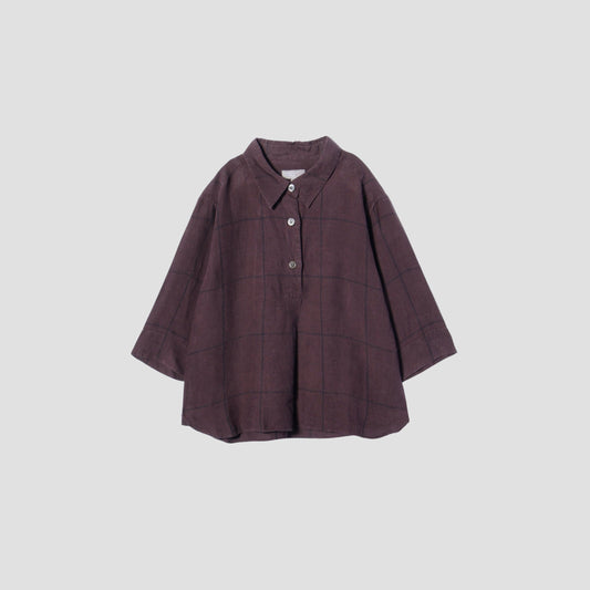 LARGE WINDOWPANE LINEN SHIRT