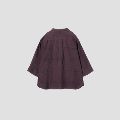 LARGE WINDOWPANE LINEN SHIRT