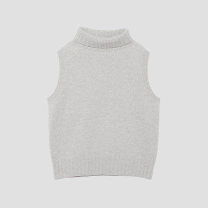 SLEEVELESS TURTLE NECK KNIT