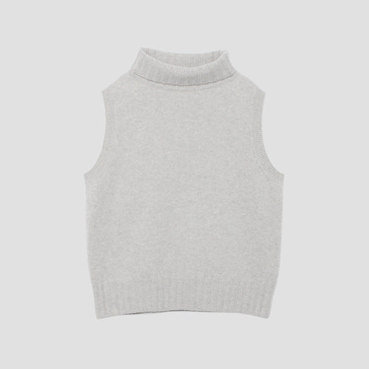 SLEEVELESS TURTLE NECK KNIT