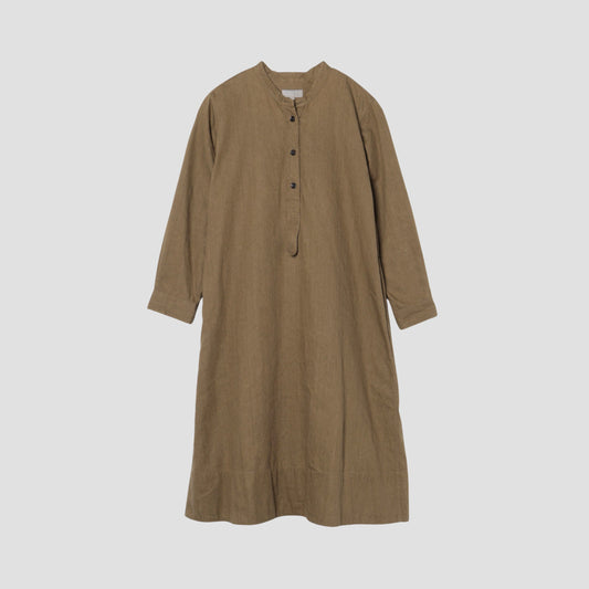 FADED LINEN COTTON TWILL DRESS