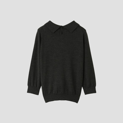 FINE MERINO POLO COLLAR JUMPER KNIT