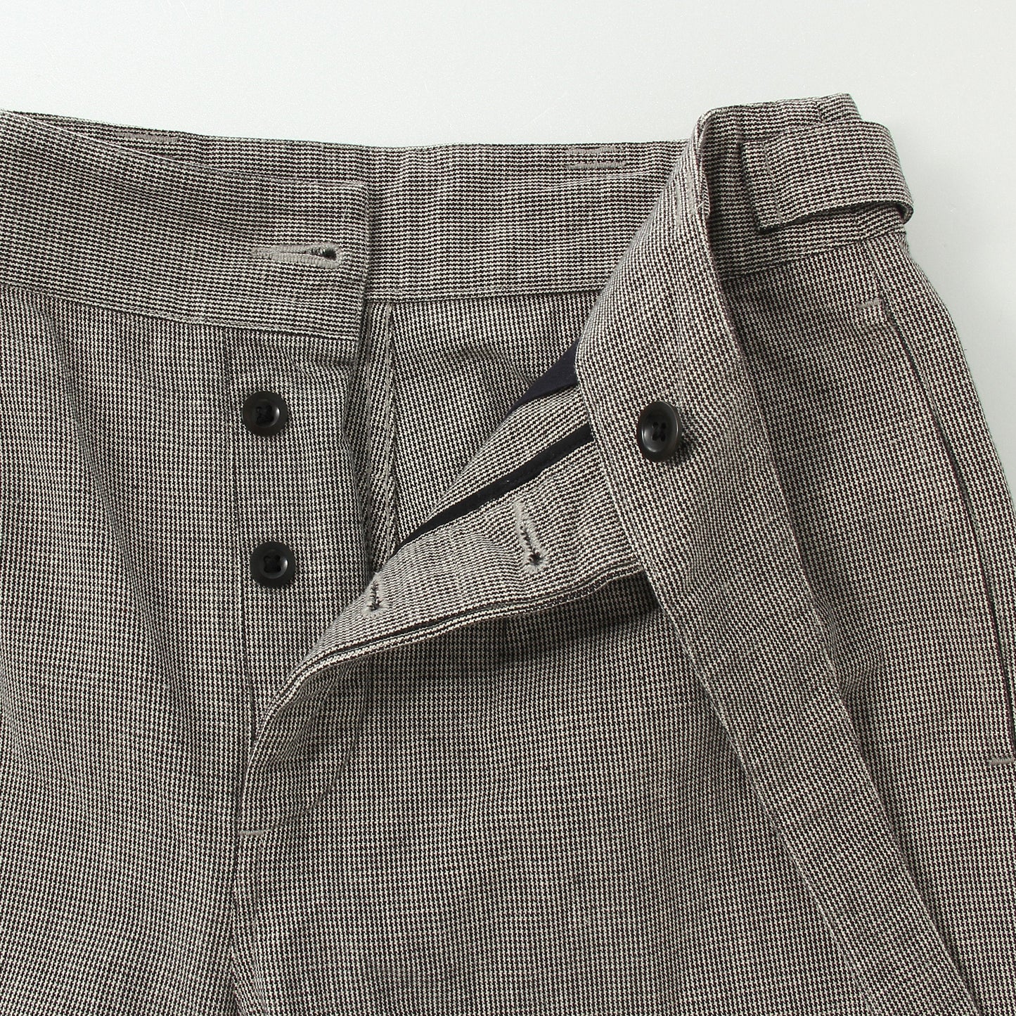 CHEF CHECK COTTON LINEN TROUSERS
