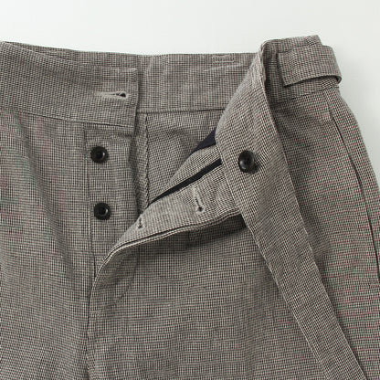 CHEF CHECK COTTON LINEN TROUSERS