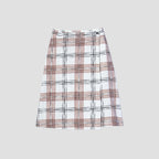 PAINTED CHECK COTTON LINEN SKIRT