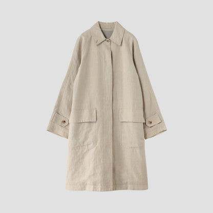PLAIN WEAVE LINEN COAT