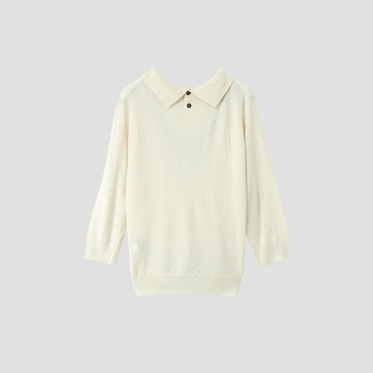 FINE MERINO POLO COLLAR JUMPER KNIT