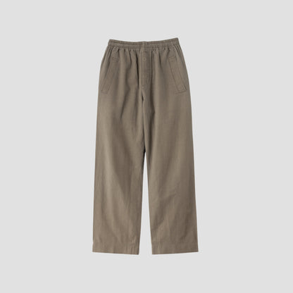 LINEN COTTON TWILL TROUSERS