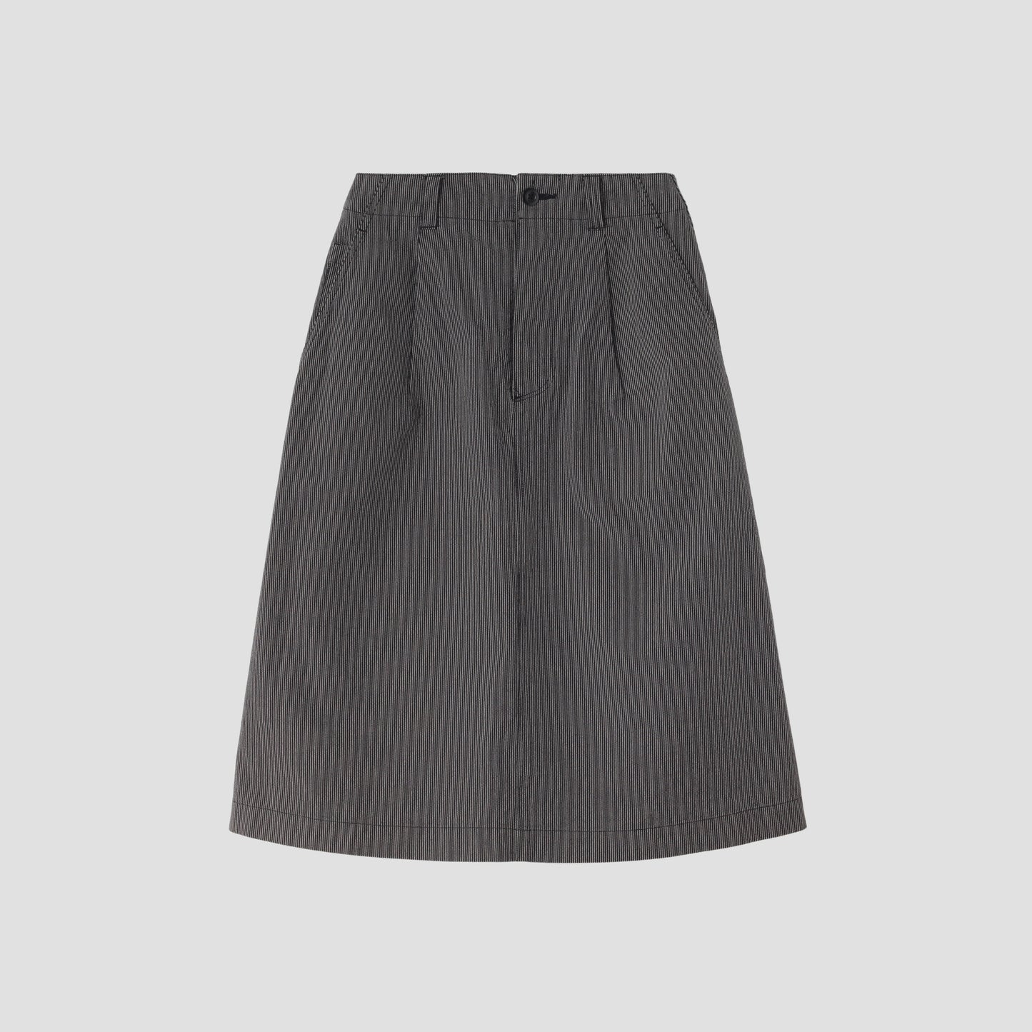 WORKWEAR STRIPE COTTON LINEN SKIRT