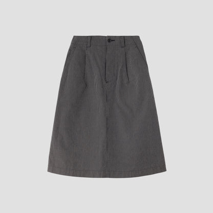 WORKWEAR STRIPE COTTON LINEN SKIRT